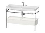 Duravit Happy D.2 Plus Möbelwaschtisch-Kombination HP4844E39390000 117,5x49cm, mit Metallkonsole, 2 Hahnlöcher, nordic weiß seidenmatt