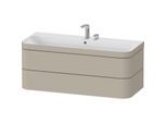 Duravit Happy D.2 Plus Möbelwaschtisch-Unterschrank HP4639E60600000 117,5x49cm, 2 Schubkästen, 2 Hahnlöcher, taupe seidenmatt