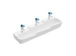 Villeroy und Boch O.novo kids Reihenwaschtisch 4A0813T2 130 x 43 cm, für 3x 1-Loch Armaturen, ohne Überlauf, weiß AntiBac C-plus