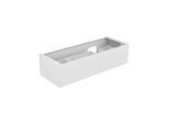 Keuco Edition 11 Waschtischunterschrank 31266270100 140 x 35 x 53,5 cm, mit LED-Beleuchtung, Lack Seidenmatt, Glas weiß satiniert
