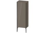 Duravit XViu Halbhochschrank XV1326LB289 50x36x133cm, schwarz matt, Tür links, flannel grey hochglanz