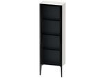 Duravit XViu Halbhochschrank XV1366RB222 50x24x133cm, Glastür, schwarz matt, Tür rechts, weiß hochglanz