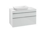 Villeroy und Boch Venticello Waschtisch-Unterschrank A94201RE 95,7 x 60,6 x 50,2 cm, Waschtisch links, Griff Chrom, Glass Glossy White