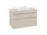 Villeroy und Boch Venticello Waschtisch-Unterschrank A94201VK 95,7 x 60,6 x 50,2 cm, Waschtisch links, Griff Chrom, soft grey