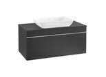 Villeroy und Boch Venticello Waschtisch-Unterschrank A94601PD 95,7 x 43,6 x 50,2 cm, Waschtisch mittig, Griff Chrom, Black Matt Lacquer