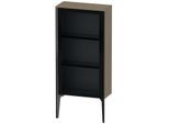 Duravit XViu Halbhochschrank XV1361LB235 50x24x89cm, Glastür, schwarz matt, Tür links, Eiche terra