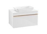 Villeroy und Boch Venticello Waschtisch-Unterschrank A94505DH 75,7 x 43,6 x 50,2 cm, Griff Copper, Glossy White