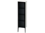Duravit XViu Halbhochschrank XV1365RB222 40x24x133cm, Glastür, schwarz matt, Tür rechts, weiß hochglanz