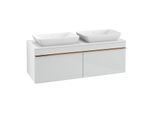 Villeroy und Boch Venticello Waschtisch-Unterschrank A94905RE 125,7 x 43,6 x 50,2 cm, Griff Copper, Glass Glossy White