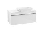 Villeroy und Boch Venticello Waschtisch-Unterschrank A94801DH 95,7 x 43,6 x 50,2 cm, Waschtisch rechts, Griff Chrom, Glossy White