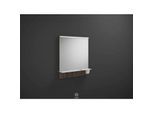 Burgbad Eqio Leuchtspiegel SEZQ065F2012 65 x 76,9 x 15 cm, Marone Dekor Trüffel, horizontale LED-Aufsatzleuchte, Ablage