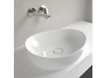 Villeroy und Boch Antao Aufsatzwaschtisch 4A7351R1 51x40 cm, asymmetrisch, mit Ablaufventil, ohne Überlauf, Weiß CeramicPlus