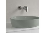 Villeroy und Boch Antao Aufsatzwaschtisch 4A7351R8 51x40 cm, asymmetrisch, mit Ablaufventil, ohne Überlauf, morning green CeramicPlus