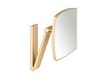 KEUCO iLook_move Kosmetikspiegel 17613250000 eckig, 5-fache Vergrößerung, Wandmodell, Messing gebürstet