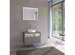 Keuco Stageline Waschtisch-Unterschrank 32863290100 80 x 55 x 49 cm, Lack Inox Seidenmatt, Glas Inox satiniert, mit Elektrik
