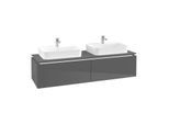Villeroy & Boch Legato Waschtischunterschrank B767L0FP 160x38x50cm, mit LED-Beleuchtung, Glossy Grey