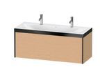 Duravit XViu Waschtisch-Unterschrank XV4613OB212P 120x48cm, 1 Auszug, schwarz matt, Rahmen P, eiche gebürstet