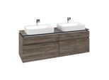 Villeroy und Boch Legato Waschtischunterschrank B76800RK 160x55x50cm, für 2 Waschtische, Stone Oak
