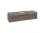 Villeroy und Boch Legato Waschtischunterschrank B761L0RK 160x38x50cm, Waschtisch mittig, mit LED-Beleuchtung, Stone Oak