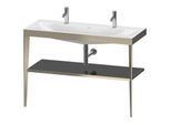 Duravit XViu Möbelwaschtisch-Kombination XV4718OB140 120 x 48 cm, mit Metallkonsole, champagner matt, schwarz hochglanz