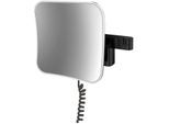 Emco evo LED-Rasier-/Kosmetikspiegel 109513353 schwarz, Vergrößerung 5-fach, 209 mm, eckig, Stecker, lightsystem