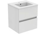 Ideal Standard Eurovit Plus Möbelwaschtisch-Paket R0571WG Hochglanz weiß lackiert, 51x45x56,5cm, 1 Hahnloch