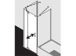 Kermi Filia XP Pendeltür 1-flügelig mit Festfeld FX1WL14018VUK 140 x 185 cm, silber hochglanz, ESG SR Opaco, links, auf Duschwanne