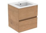 Ideal Standard Eurovit Plus Möbelwaschtisch-Paket R0571Y8 Hamilton Eiche, 51x45x56,5cm, 1 Hahnloch