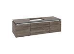 Villeroy und Boch Legato Waschtischunterschrank B759L0RK 140x38x50cm, Waschtisch mittig, mit LED-Beleuchtung, Stone Oak