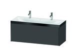 Duravit XViu Waschtisch-Unterschrank XV4613OB249P 120x48cm, 1 Auszug, schwarz matt, Rahmen P, graphit matt