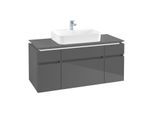 Villeroy & Boch Legato Waschtischunterschrank B758L0FP 120x55x50cm, mit LED-Beleuchtung, Glossy Grey