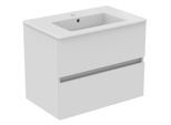 Ideal Standard Eurovit Plus Möbelwaschtisch-Paket R0573WG Hochglanz weiß lackiert, 71x45x56,5cm, 1 Hahnloch