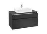 Villeroy & Boch Legato Waschtischunterschrank B756L0PD 100x55x50cm, mit LED-Beleuchtung, Black Matt Lacquer