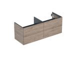 Geberit One Waschtisch-Unterschrank 505266006 133,2x50,4x47cm, 4 Schubladen, Nussbaum hickory/Melamin Holzstruktur