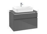 Villeroy & Boch Legato Waschtischunterschrank B754L0FP 80x55x50cm, mit LED-Beleuchtung, Glossy Grey