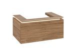Villeroy und Boch Legato Waschtischunterschrank B678L0RH 80x38x50cm, Waschtisch mittig, mit LED-Beleuchtung, Kansas Oak