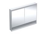 Geberit One Spiegelschrank 505825001 120 x 90 x 15 cm, Aluminium eloxiert, mit Nische und ComfortLight, 2 Türen