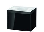 Duravit XViu Waschtisch-Unterschrank XV4609NB240P 60x48cm, 1 Auszug, ohne Hahnloch, schwarz matt, Rahmen P, schwarz hochglanz