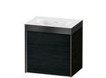 Duravit XViu Waschtisch-Unterschrank XV4631NB216P 45x33,3cm, 1 Tür, rechts, ohne Hahnloch, schwarz matt, Rahmen P, Eiche schwarz