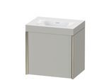 Duravit XViu Waschtisch-Unterschrank XV4631NB107C 45x33,3cm, 1 Tür, rechts, ohne Hahnloch, champagner matt, Rahmen C, betongrau matt
