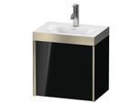 Duravit XViu Waschtisch-Unterschrank XV4630OB140P 45x33,3cm, 1 Tür, links, 1 Hahnloch, champagner matt, Rahmen P, schwarz hochglanz