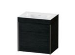 Duravit XViu Waschtisch-Unterschrank XV4630NB216C 45x33,3cm, 1 Tür, links, ohne Hahnloch, schwarz matt, Rahmen C, Eiche schwarz