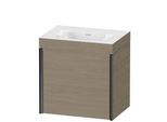 Duravit XViu Waschtisch-Unterschrank XV4631NB235C 45x33,3cm, 1 Tür, rechts, ohne Hahnloch, schwarz matt, Rahmen C, Eiche terra