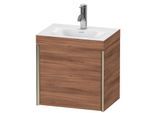 Duravit XViu Waschtisch-Unterschrank XV4630OB179C 45x33,3cm, 1 Tür, links, 1 Hahnloch, champagner matt, Rahmen C, nussbaum natur