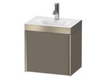 Duravit XViu Waschtisch-Unterschrank XV4631OB190P 45x33,3cm, 1 Tür, rechts, 1 Hahnloch, champagner matt, Rahmen P, flannel grey seidenmatt