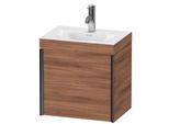 Duravit XViu Waschtisch-Unterschrank XV4630OB279C 45x33,3cm, 1 Tür, links, 1 Hahnloch, schwarz matt, Rahmen C, nussbaum natur