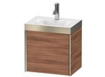 Duravit XViu Waschtisch-Unterschrank XV4630OB179P 45x33,3cm, 1 Tür, links, 1 Hahnloch, champagner matt, Rahmen P, nussbaum natur