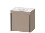 Duravit XViu Waschtisch-Unterschrank XV4631NB275C 45x33,3cm, 1 Tür, rechts, ohne Hahnloch, schwarz matt, Rahmen C, leinen