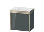 Duravit XViu Waschtisch-Unterschrank XV4631NB138P 45x33,3cm, 1 Tür, rechts, ohne Hahnloch, champagner matt, Rahmen P, dolomiti grey hochglanz