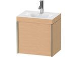 Duravit XViu Waschtisch-Unterschrank XV4630OB112C 45x33,3cm, 1 Tür, links, 1 Hahnloch, champagner matt, Rahmen C, eiche gebürstet